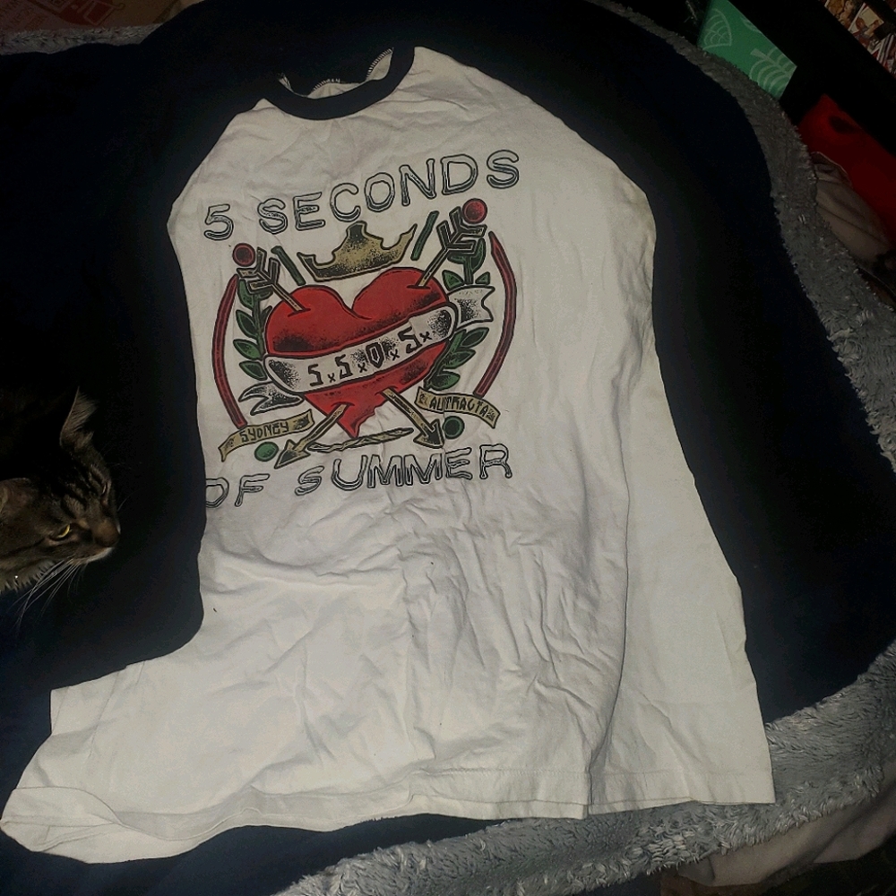 5sos baseball style tee
